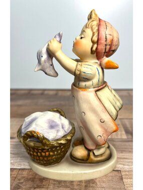 Goebel Hummel Figurine "Wash Day" Collectible Hand-Painted Ceramic Germany Vinta